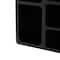 16" x 24" 5 Shelf Black Wood Geometric Floating Wall Shelf